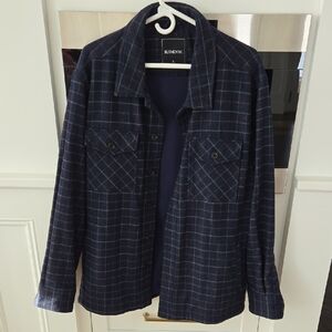 BlankNYC Classic Navy Plaid Shirt Jacket